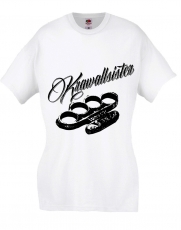 Frauen T-Shirt - Krawallsister - weiß/schwarz