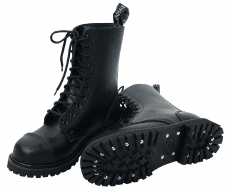 Schuhe - 10 Loch - Ranger Boots - KB - Schwere Stiefel mit Stahlkappe - schwarz