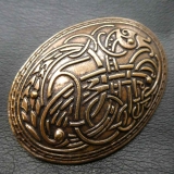 Brosche - keltische Knoten - Bronze - Gewandnadel