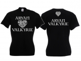 Frauen T-Shirt - Aryan Valkyrie - keltisches Herz - schwarz/weiß