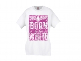 Frauen T-Shirt - Born to be white - Adler - weiß/lila