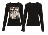 Frauen - Sweatshirt - Born to be White - Adler - schwarz/beige
