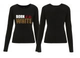 Frauen - Sweatshirt - Born to be White - Leopard - schwarz