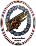 Emailleschild - Fallschirmjäger