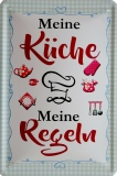 Blechschild - Meine Küche meine Regeln - BS294 (185)