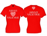 Frauen T-Shirt - Aryan Valkyrie - keltisches Herz - rot/weiß