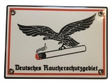 Emailleschild - Deutsches Raucherschutzgebiet