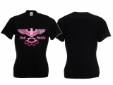 Frauen T-Shirt - Anti Antifa - Adler mit Schlagring - Pink