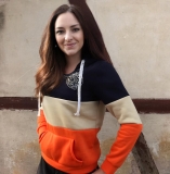 Frauen Kapuzenpullover - Alexandra - bestickt +++LIMITIERT+++ navy-beige-orange +++RAUSVERKAUF+++