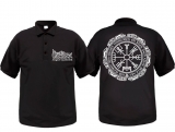 Polo-Shirt - Aryan Warrior - Vegvisir - Motiv 1 - schwarz/weiß