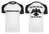 Raglan T-Shirt - Deutsch und Frei - schwarz/weiß
