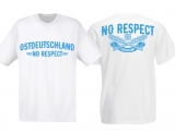 T-Hemd - Ostdeutschland - No Respect - weiß/blau - Motiv 1