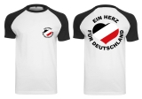 Raglan T-Shirt - Ein Herz für Deutschland - schwarz/weiß