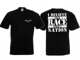 T-Hemd - Race & Nation - schwarz/weiß - kleiner Brustdruck