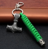 Schlüsselanhänger - Thors Hammer - Paracord - grün