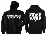 Kapuzenpullover - Proud to be White - schwarz/weiß