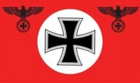 Fahne - Deutschland - Rot mit Kreis, EK & Reichsadler (243)