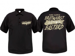 Polo-Shirt - Bratwurst eating Bastard - schwarz/beige