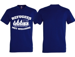 T-Hemd - Refugees not Welcome - Motiv 3 - navy