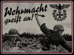 Holzschild - 30x40cm - Wehrmacht greift an