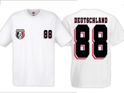 T-Hemd - Fußball - Deutschland - Trikot 88 - Motiv 1 - weiß