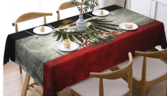 Tischdecke - schwarz-weiß-rot - Adler - vintage