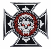 Rückenaufnäher - Gestickt -  Eisernes Kreuz mit Schädel