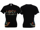 Frauen T-Shirt - Love our Race - schwarz/bunt - Motiv2