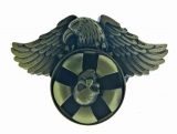 Gürtelschnalle - Adler mit drehendem Totenkopf