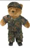 Anzug für Teddybär - flecktarn - groß