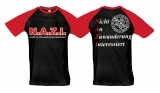 Raglan T-Shirt - N.A.Z.I. - Motiv 2 - schwarz/rot